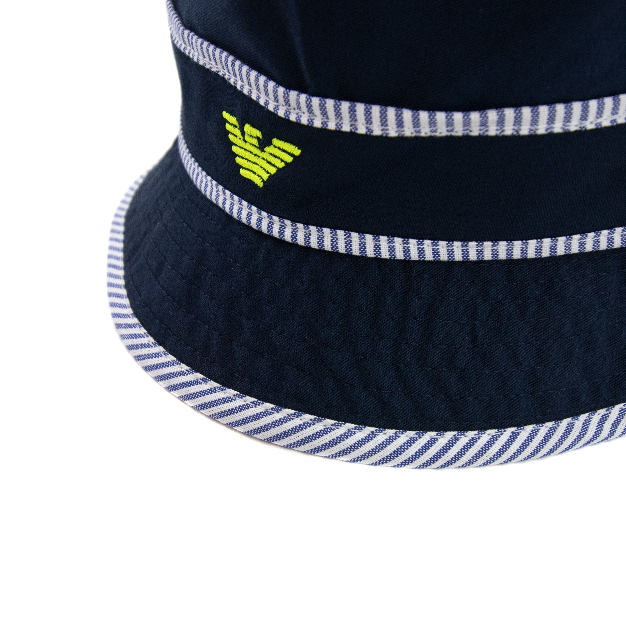 Armani Junior Eagle Logo Bucket Hat Navy Blue