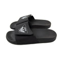 Armani Junior Logo Leather Sliders Black