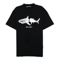 Palm Angels White Shark Printed Logo T Shirt Black