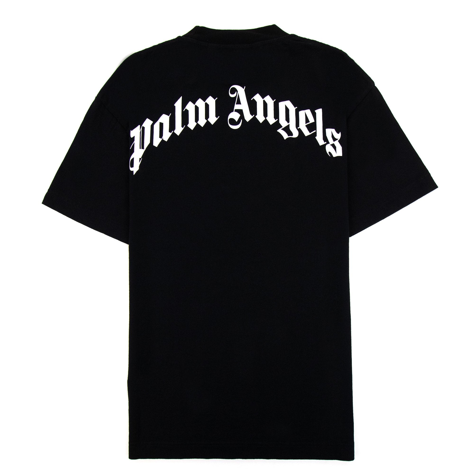 Palm Angels White Shark Printed Logo T Shirt Black