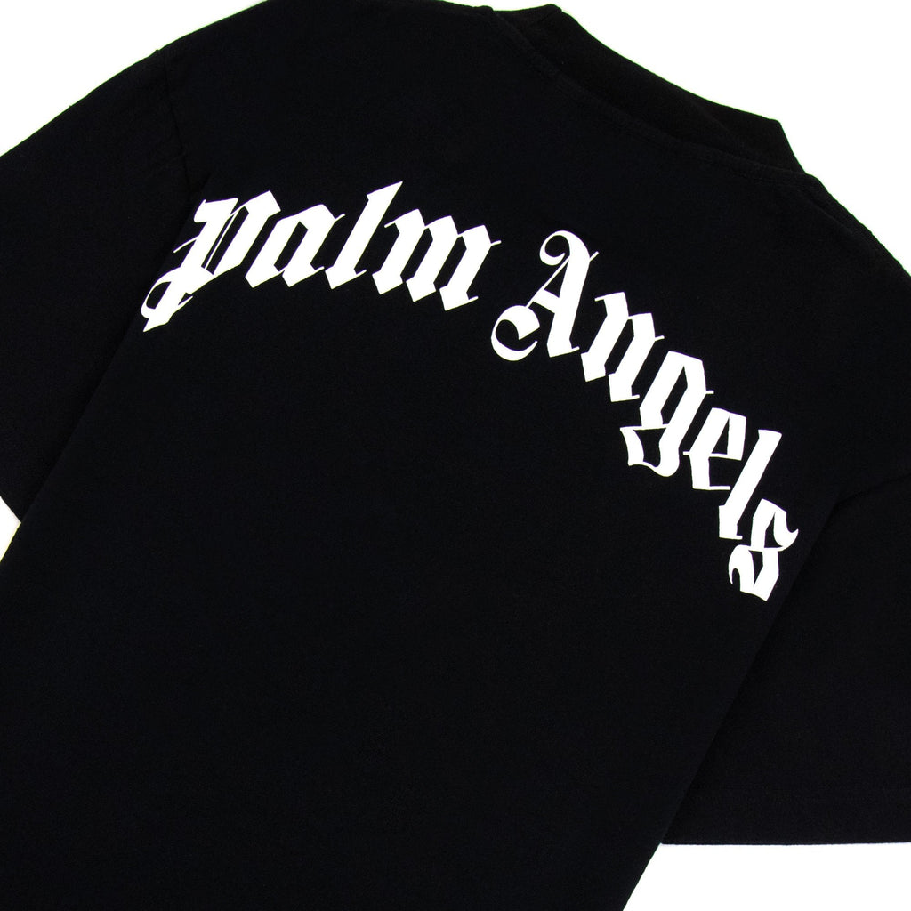 Palm Angels White Shark Printed Logo T Shirt Black