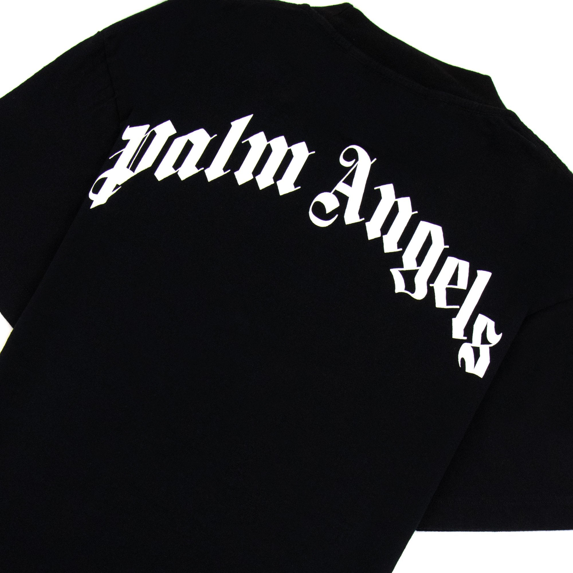Palm Angels White Shark Printed Logo T Shirt Black
