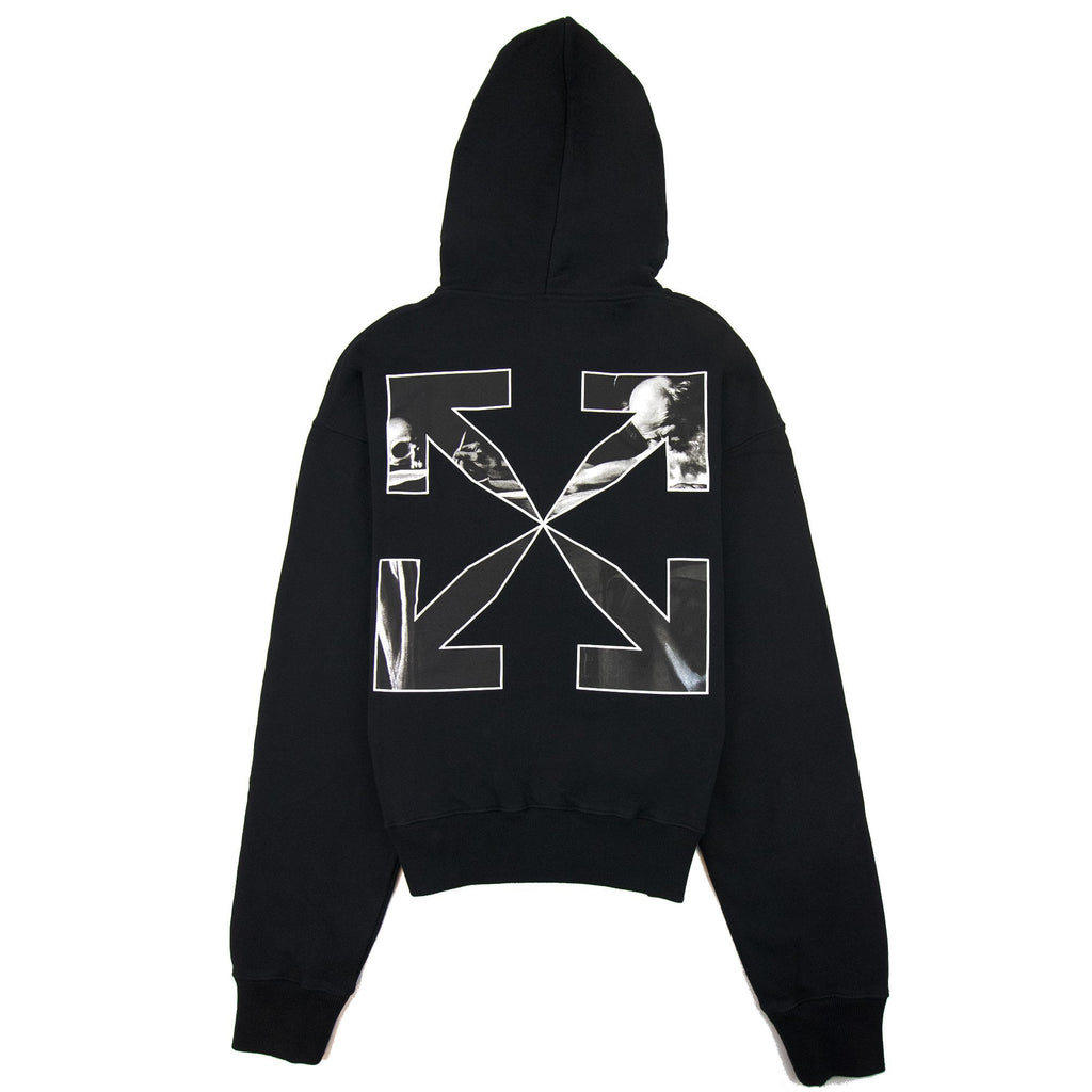 Off White Caravage Arrow Over Hoodied Sweatshirt Black/white
