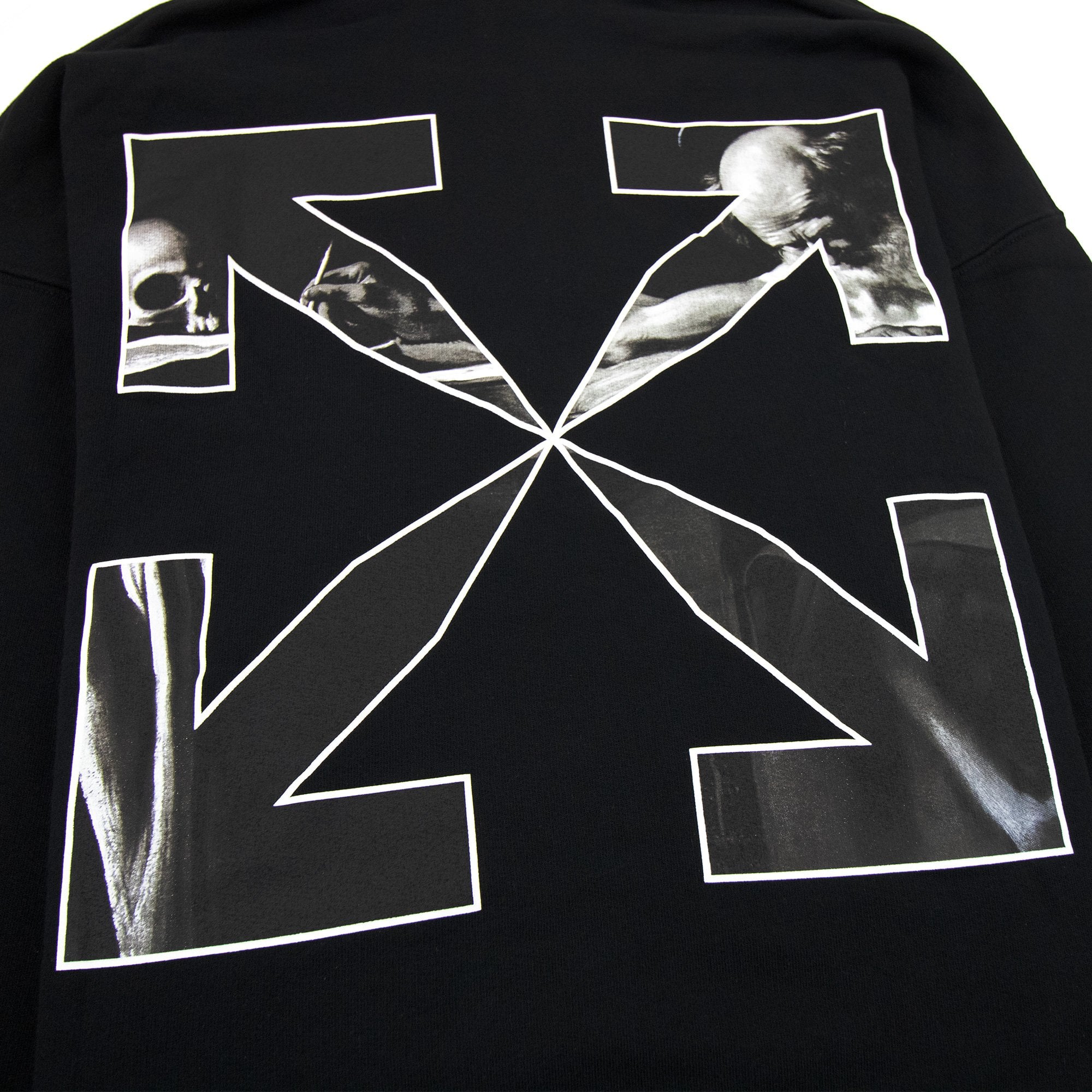 Off White Caravage Arrow Over Hoodied Sweatshirt Black/white