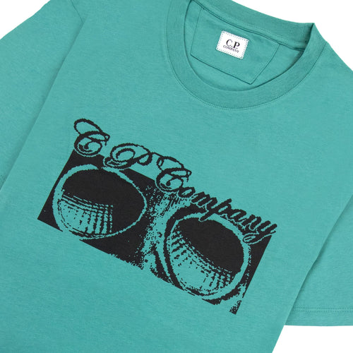 Cp Company 30/1 Jersey Goggle Print T-shirt Frosty Green 673