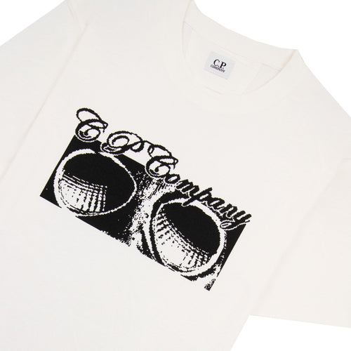 Cp Company 30/1 Jersey Goggle Print T-shirt White 103