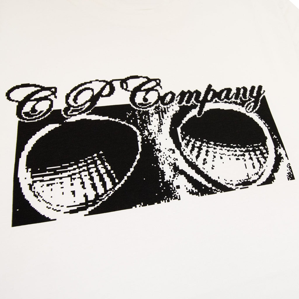 Cp Company 30/1 Jersey Goggle Print T-shirt White 103