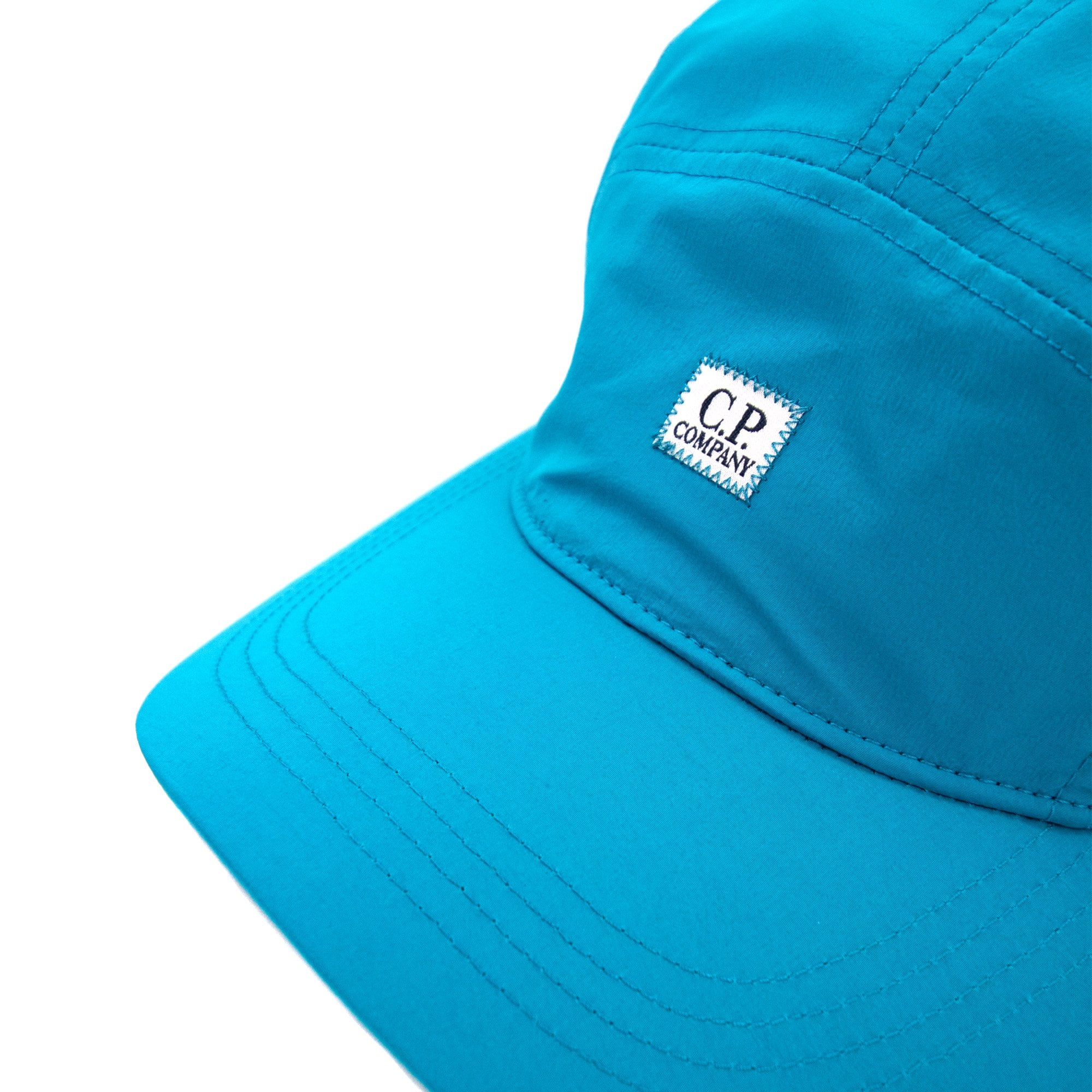 Cp Company Chrome Patch Logo 5 Panel Cap Tile Blue 825