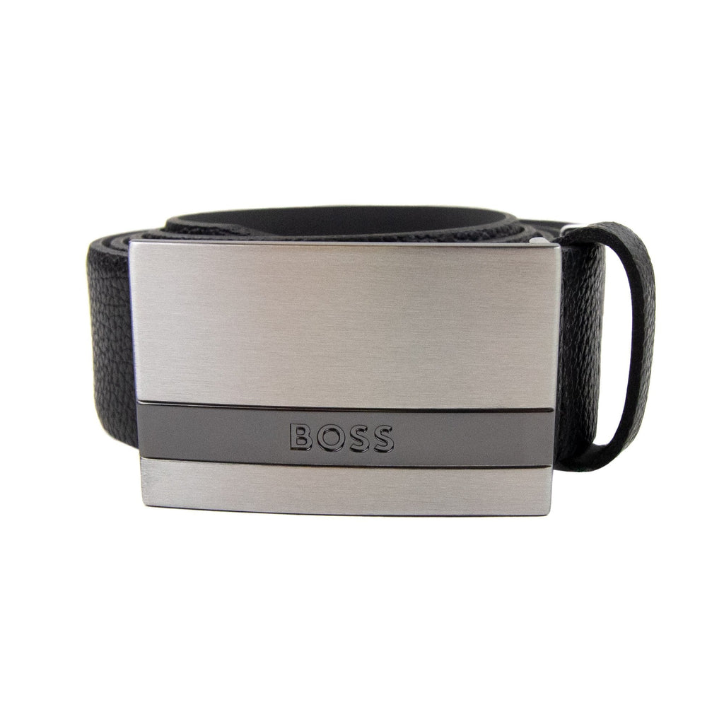 Hugo Boss Baxton Engraved Plaque Buckle Black 001