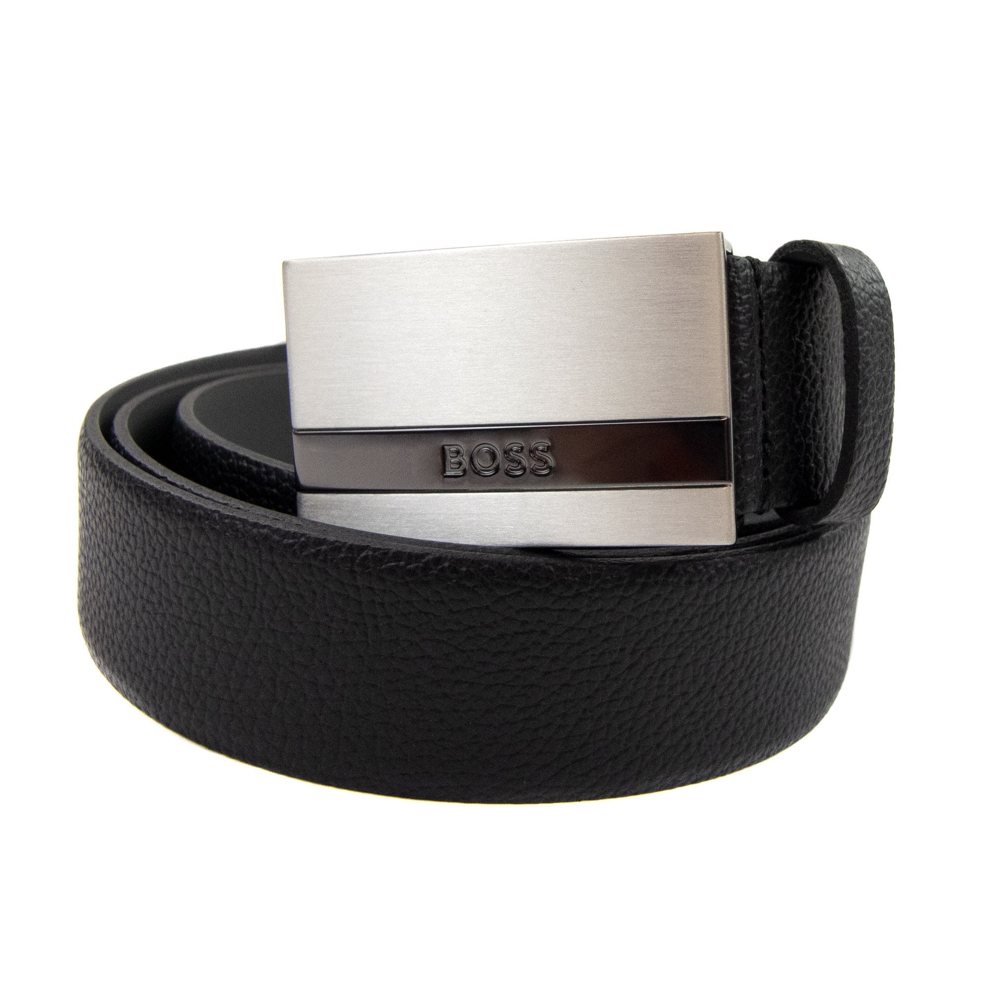 Hugo Boss Baxton Engraved Plaque Buckle Black 001