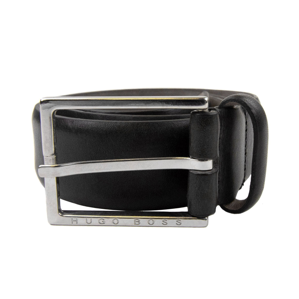 Hugo Boss Branded Metal End Tip Belt Black