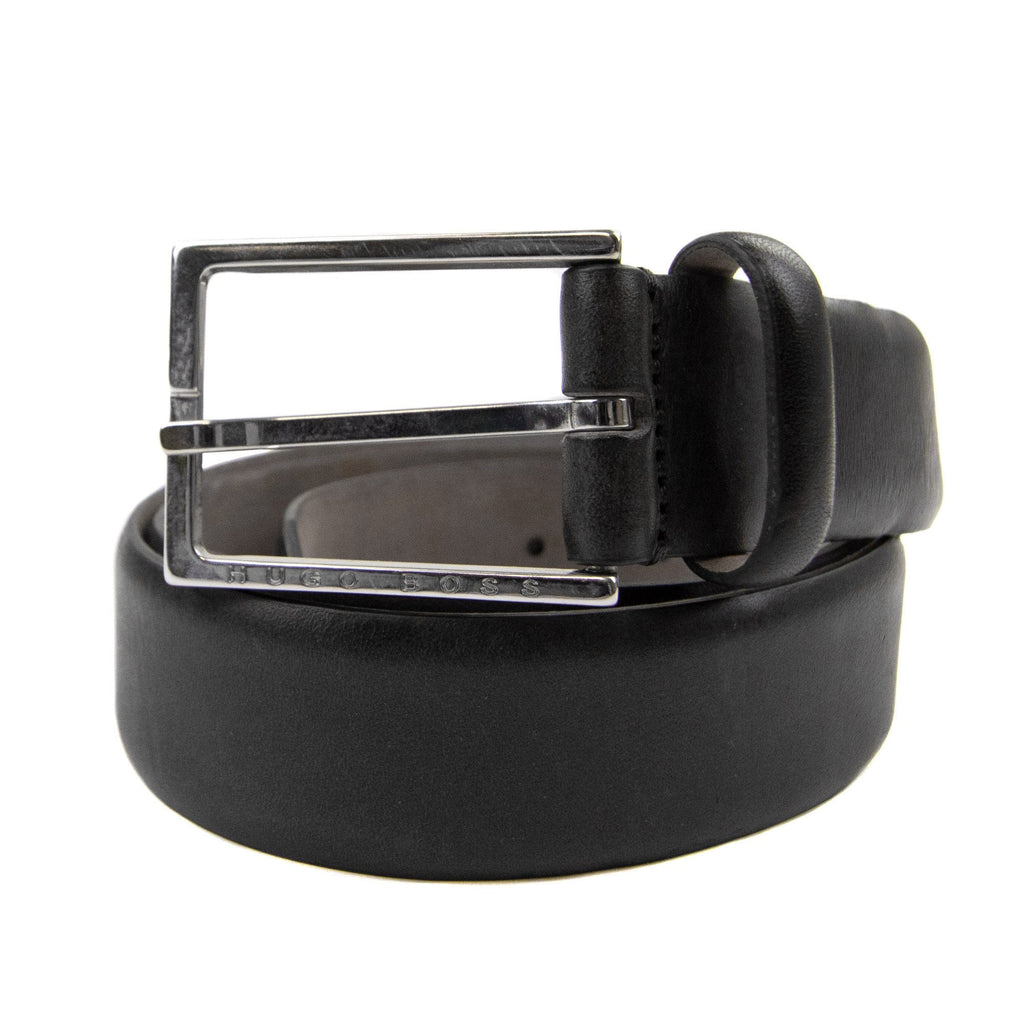 Hugo Boss Branded Metal End Tip Belt Black