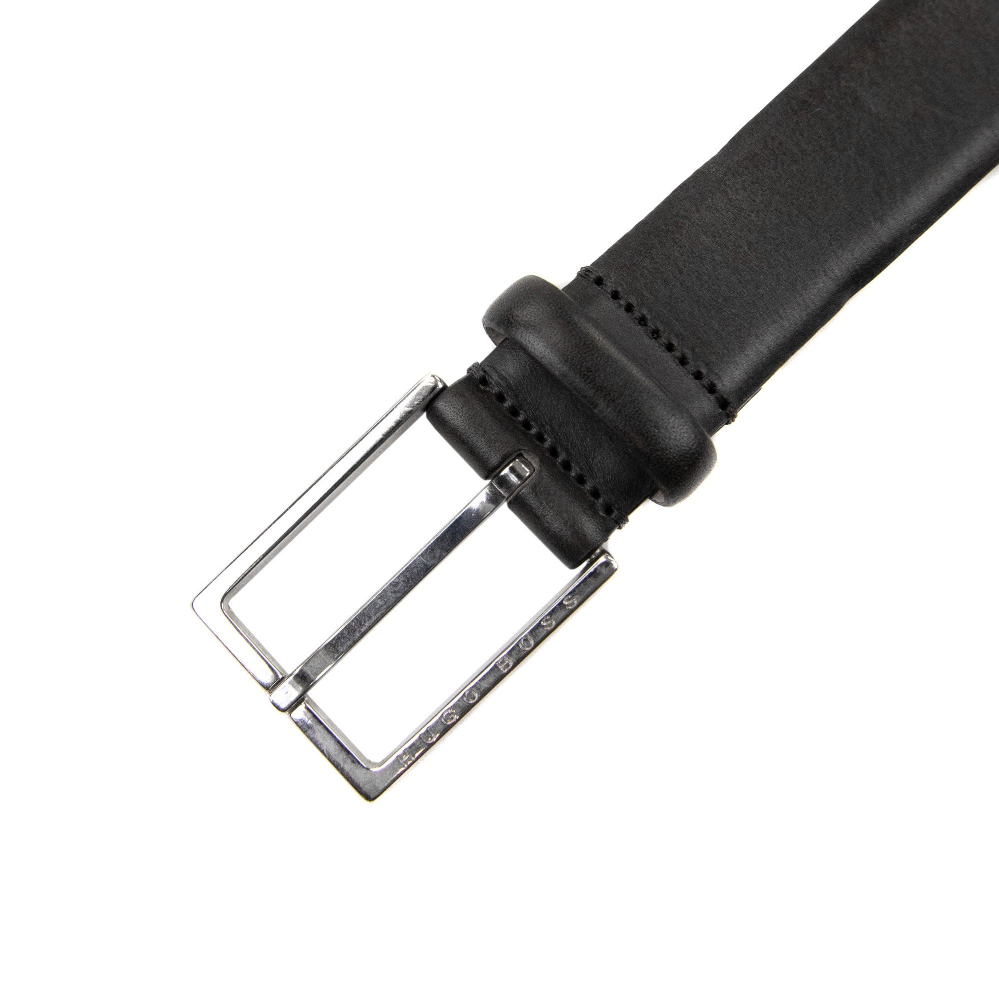 Hugo Boss Branded Metal End Tip Belt Black