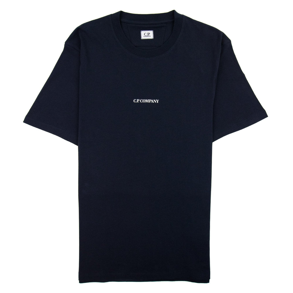 Cp Company 30/1 Jersey Reverse Print T Shirt Navy 888