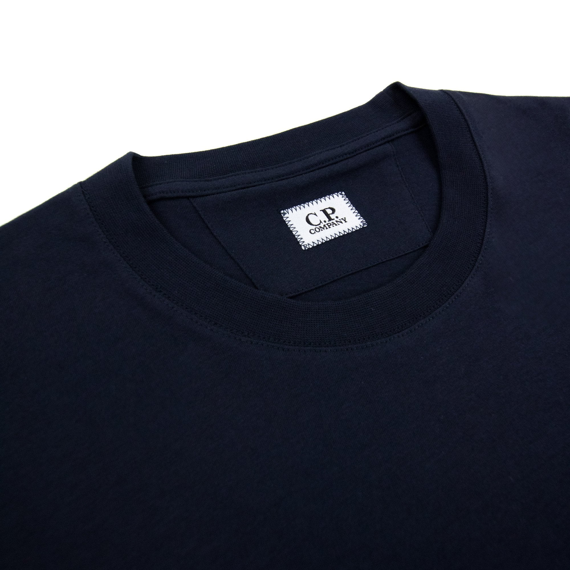 Cp Company 30/1 Jersey Reverse Print T Shirt Navy 888