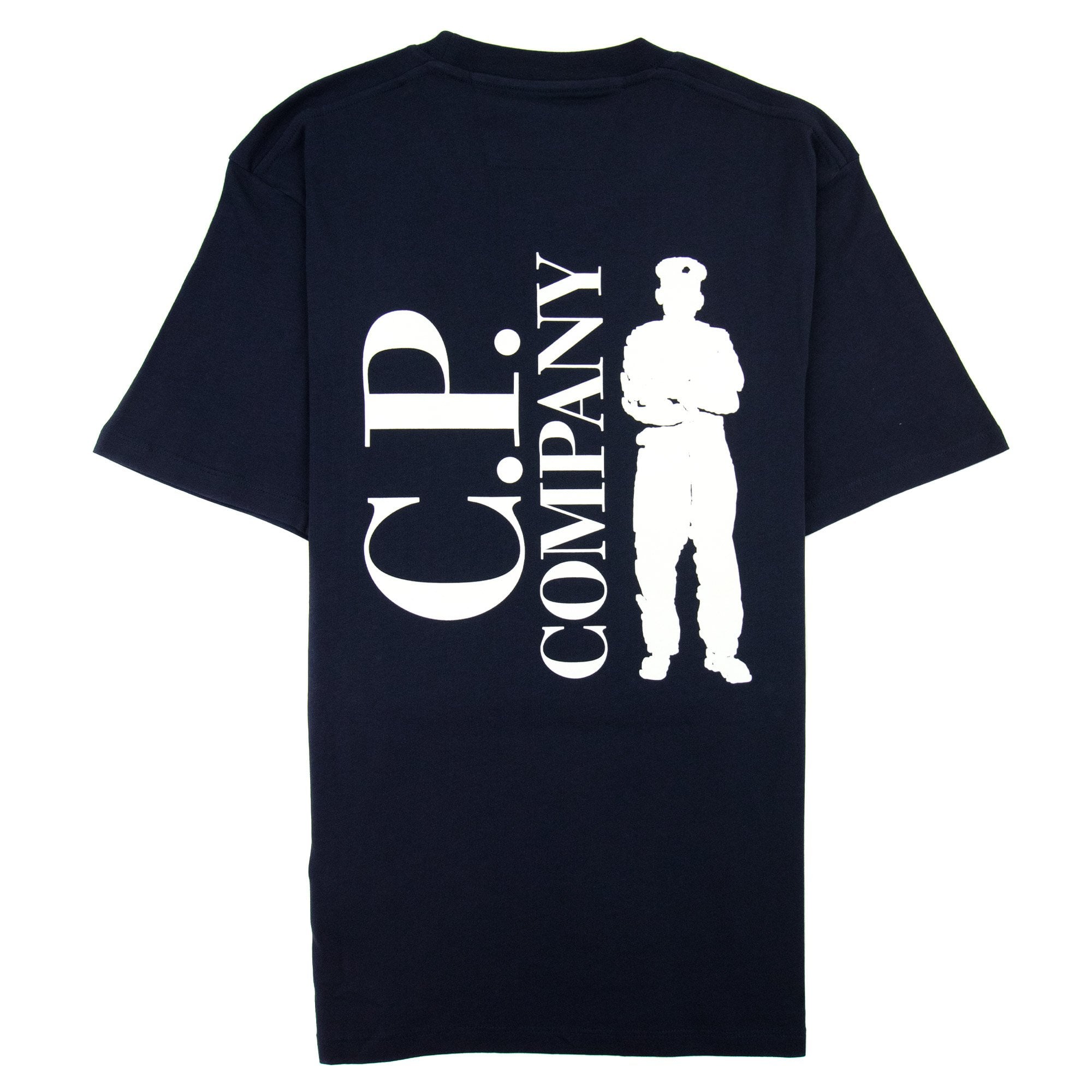 Cp Company 30/1 Jersey Reverse Print T Shirt Navy 888