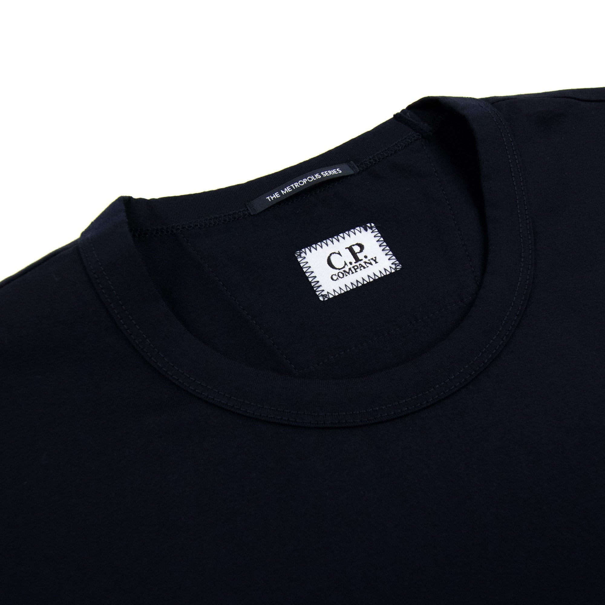 Cp Company Metropolis Series Mercerized Jersey Reverse Graphi Navy 888