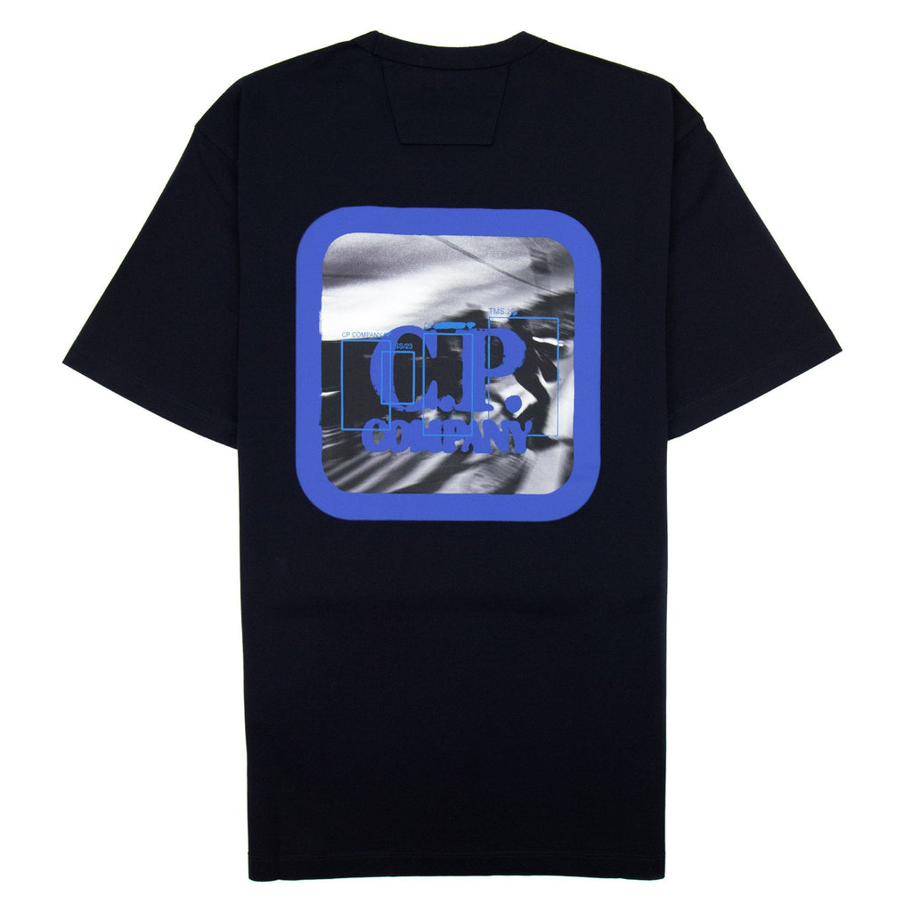 Cp Company Metropolis Series Mercerized Jersey Reverse Graphi Navy 888