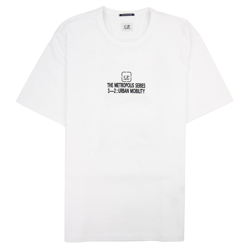 Cp Company Metropolis Series Mercerized Jersey Reverse Graphi White 101