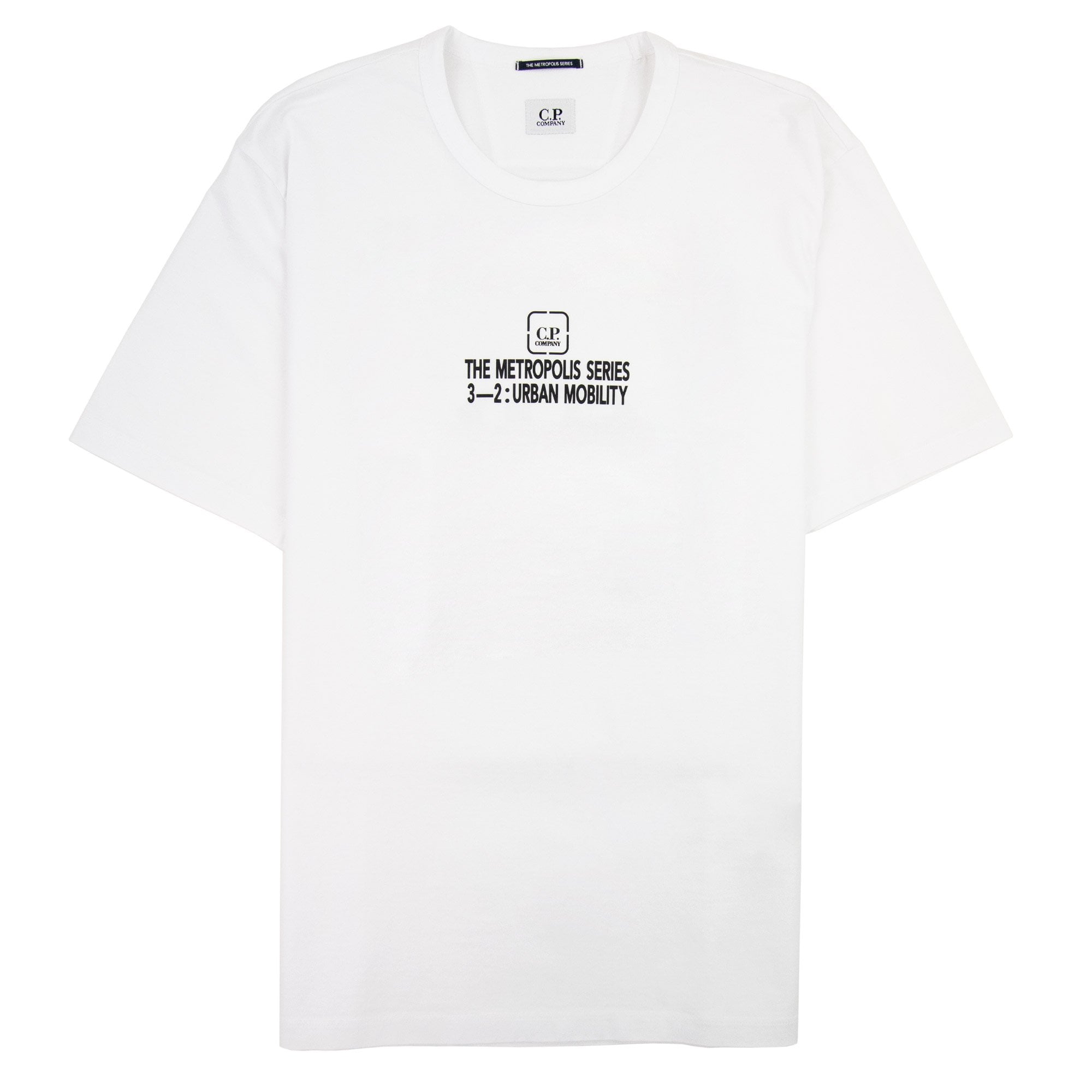 Cp Company Metropolis Series Mercerized Jersey Reverse Graphi White 101