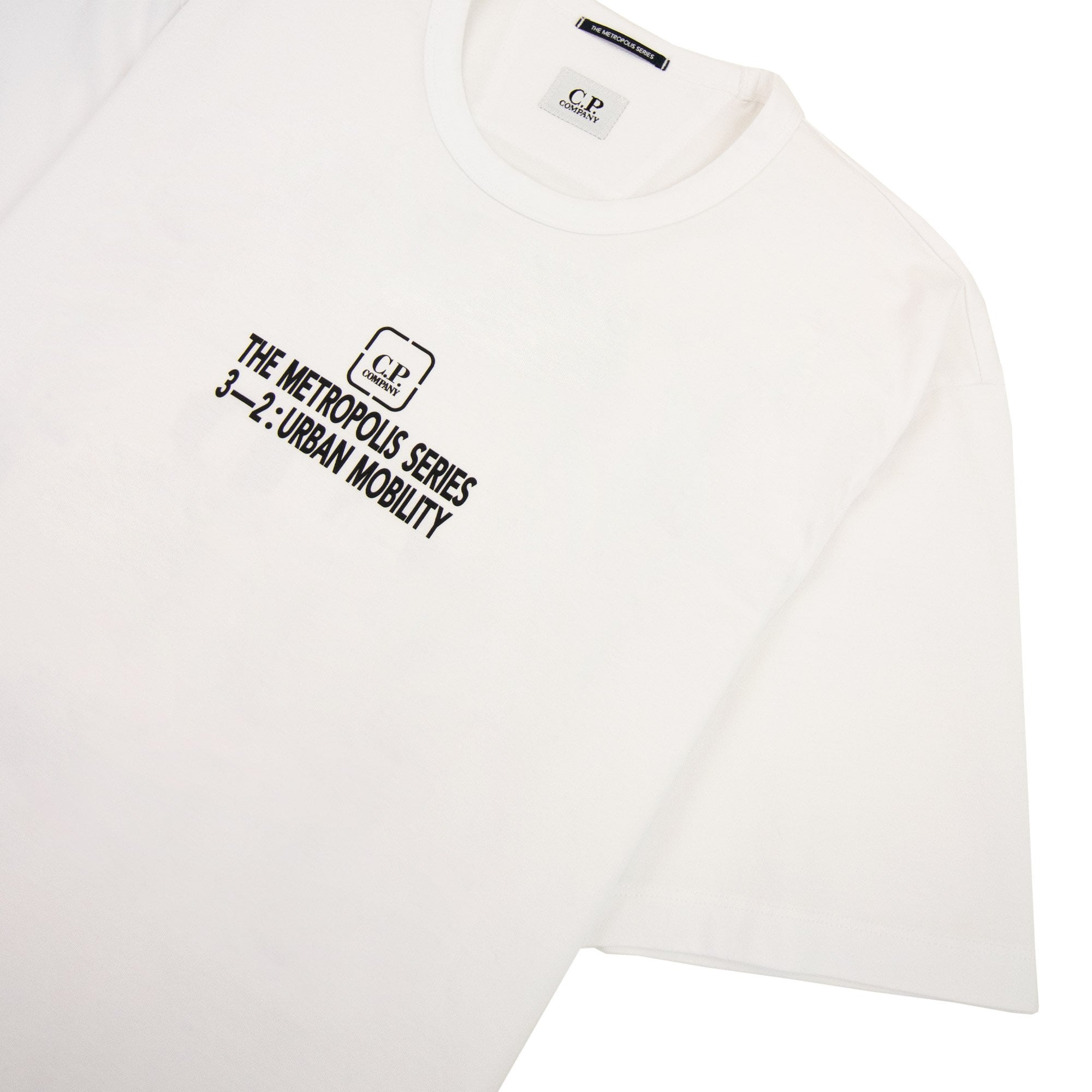 Cp Company Metropolis Series Mercerized Jersey Reverse Graphi White 101