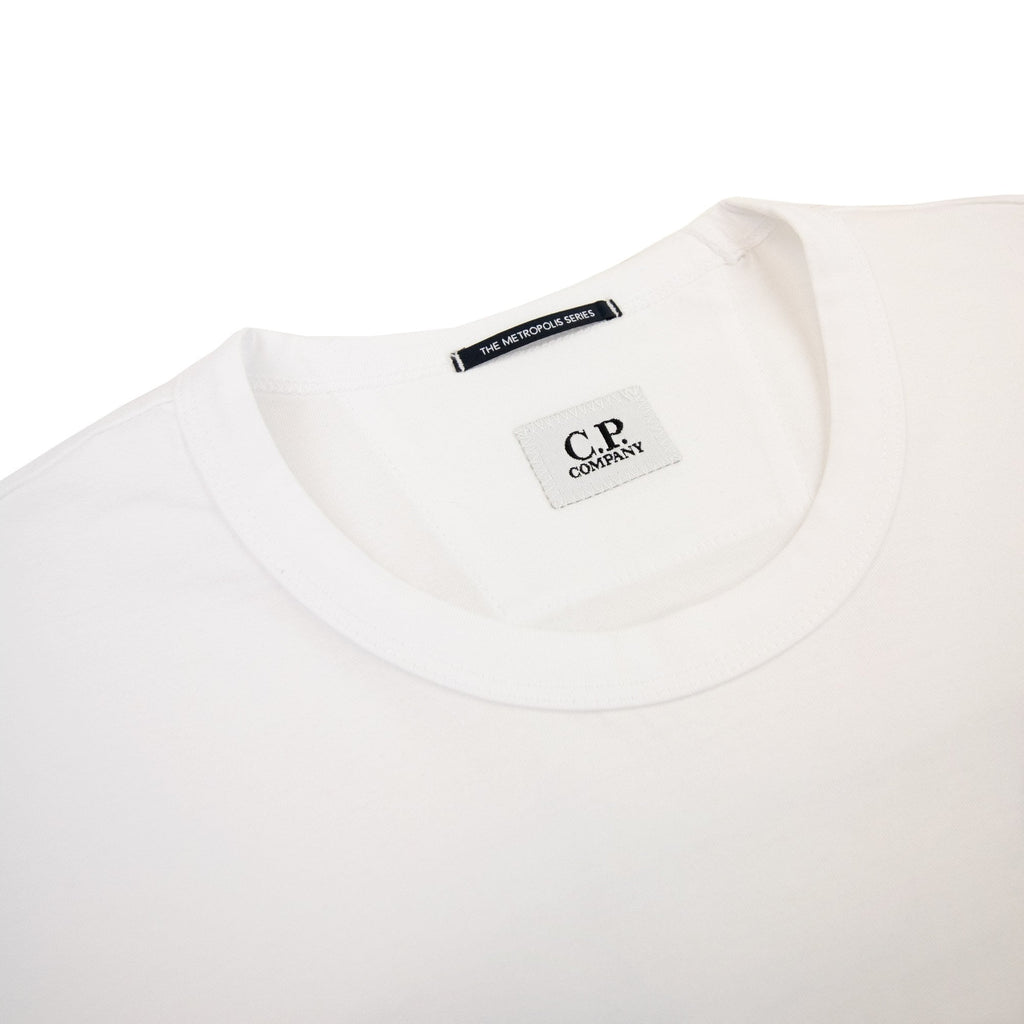 Cp Company Metropolis Series Mercerized Jersey Reverse Graphi White 101