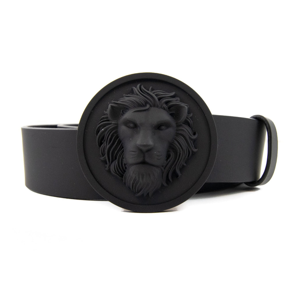 Versace Versus Tonal Round Lion Belt Black