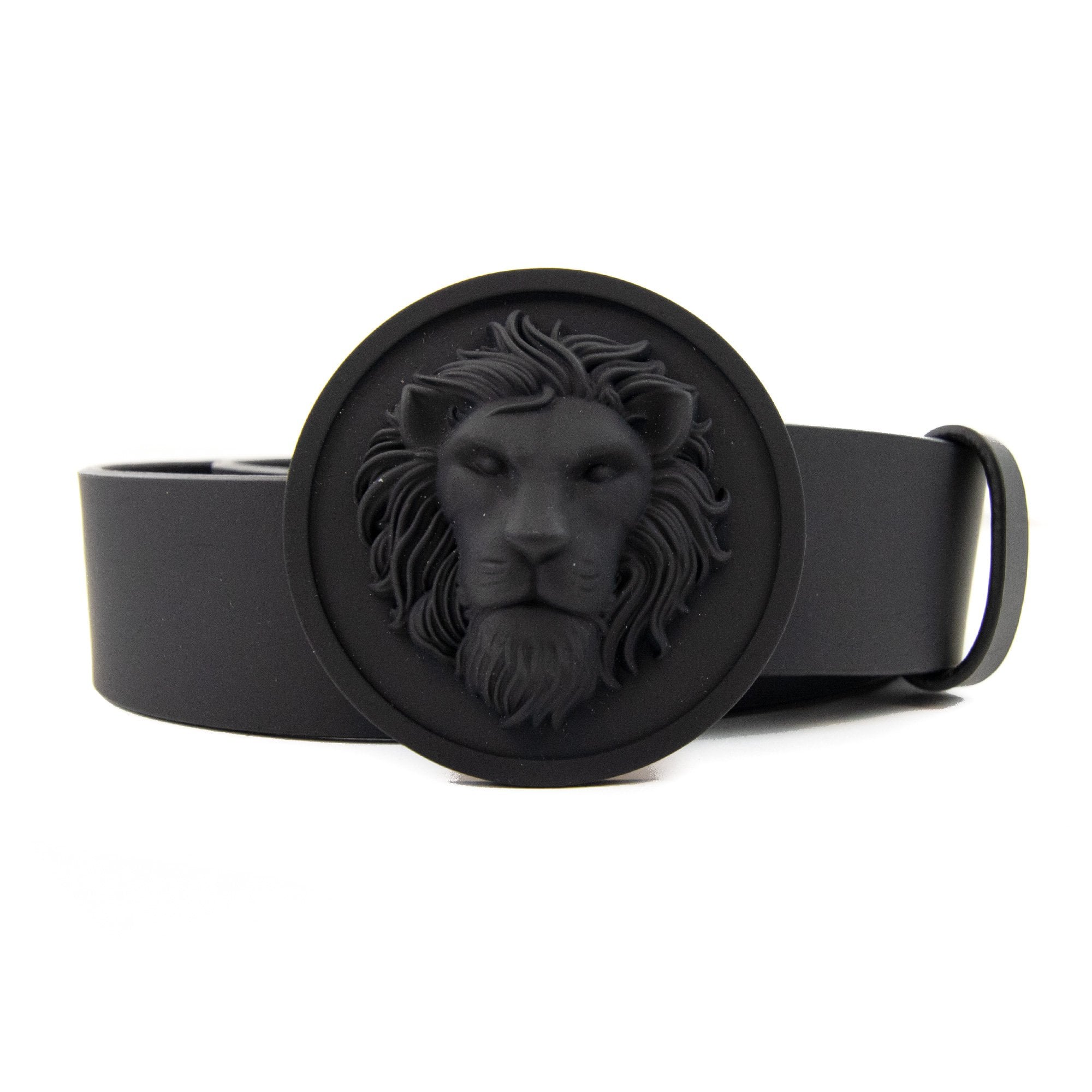 Versace Versus Tonal Round Lion Belt Black