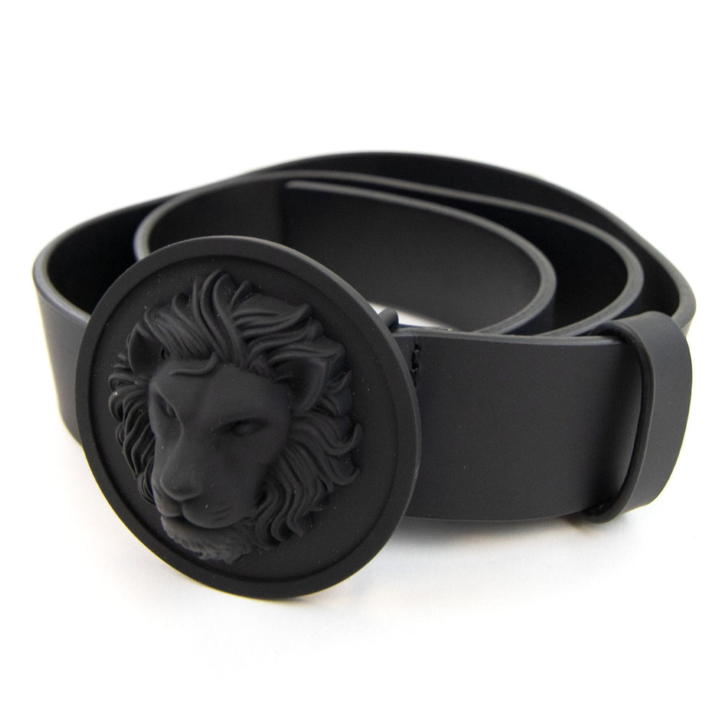 Versace Versus Tonal Round Lion Belt Black