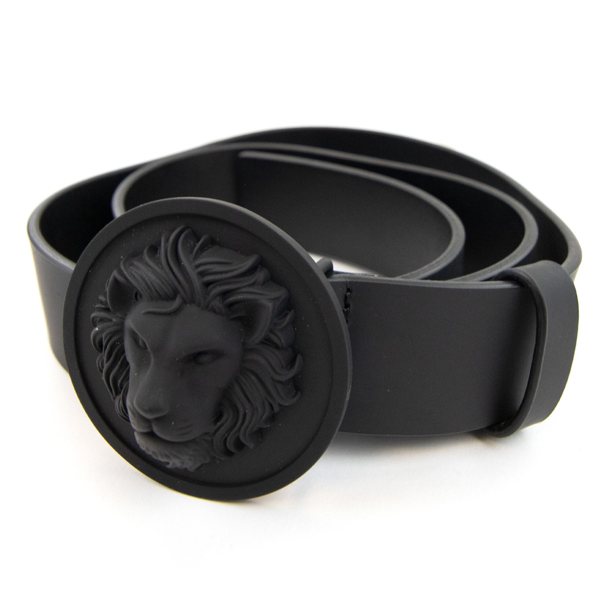 Versace Versus Tonal Round Lion Belt Black