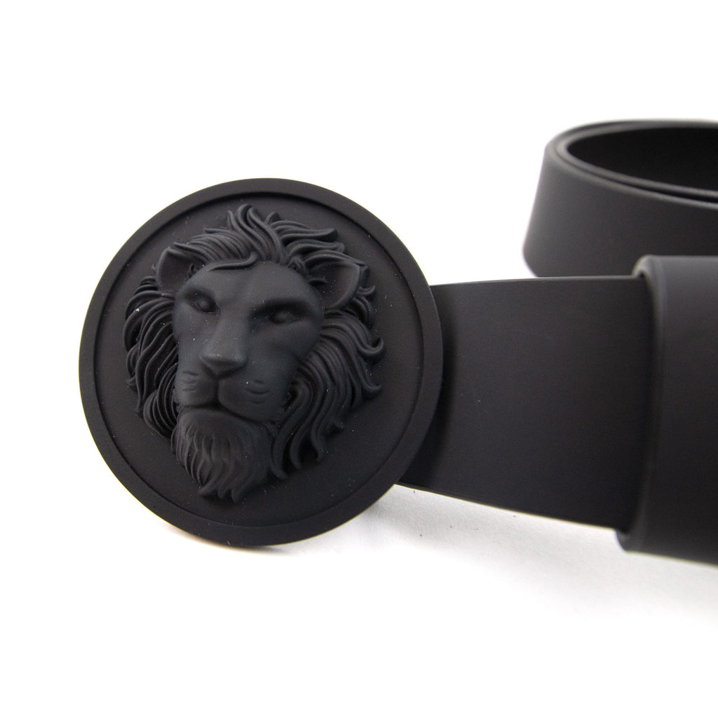 Versace Versus Tonal Round Lion Belt Black
