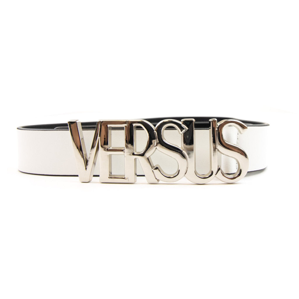Versace Versus Capital Lettering Belt White