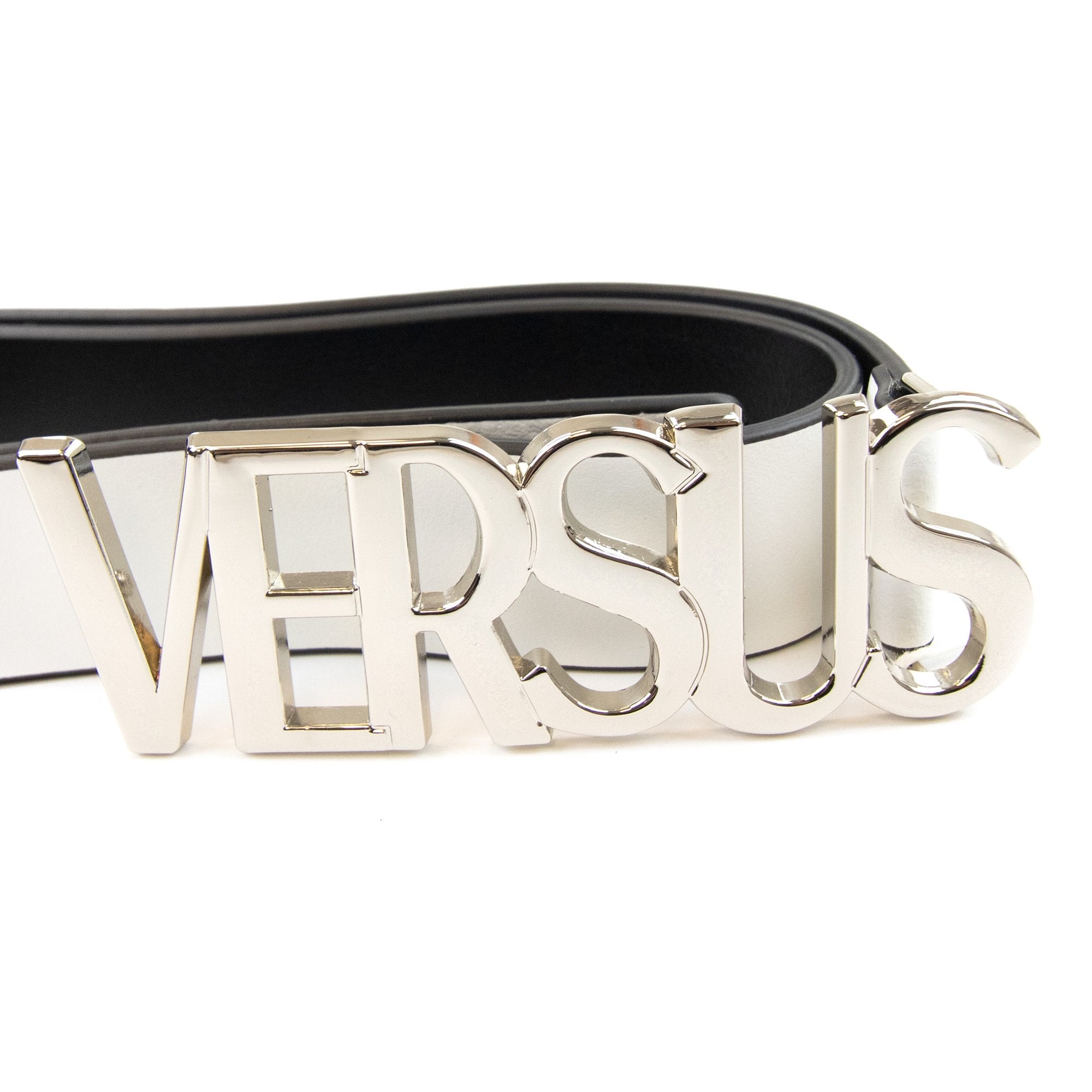 Versace Versus Capital Lettering Belt White