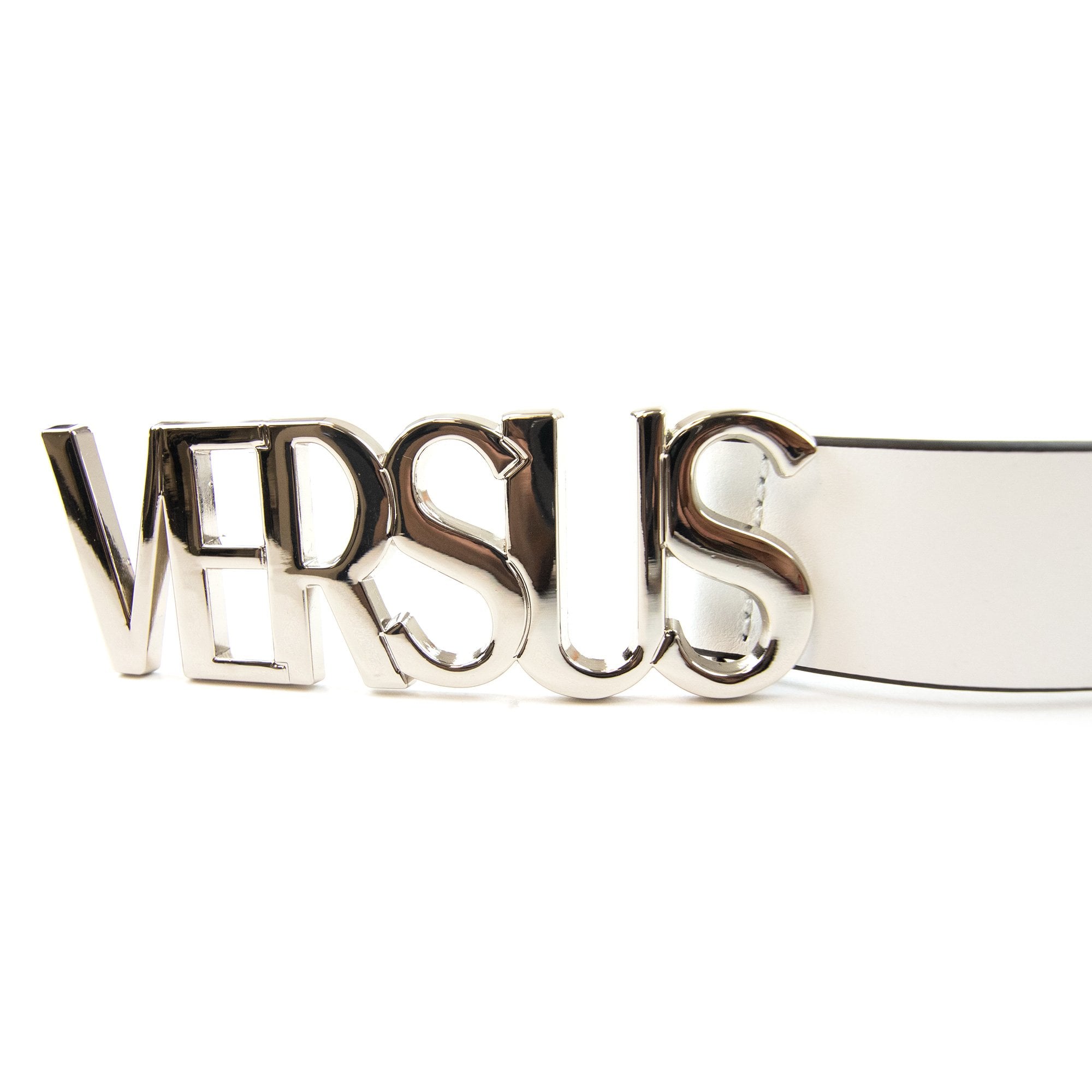 Versace Versus Capital Lettering Belt White