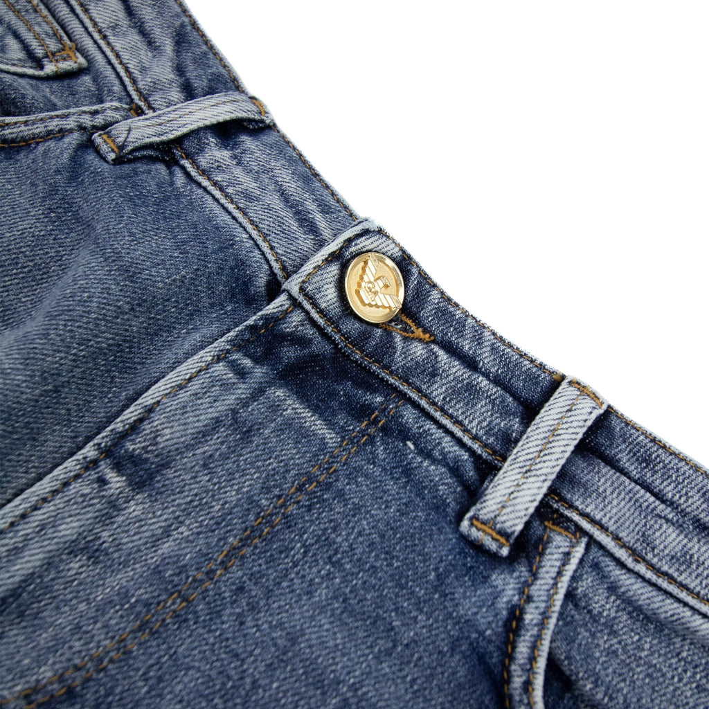 Emporio Armani J06 Slim-fit Ripped Light Denim Jeans Denim Blue
