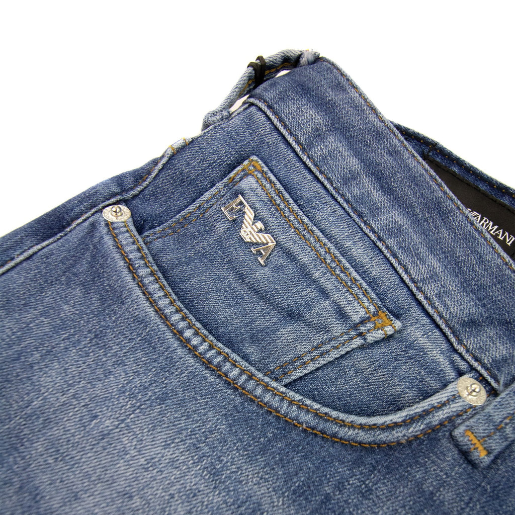 Emporio Armani J06 Slim-fit Comfort-denim Jeans Denim Mid Blue 0942