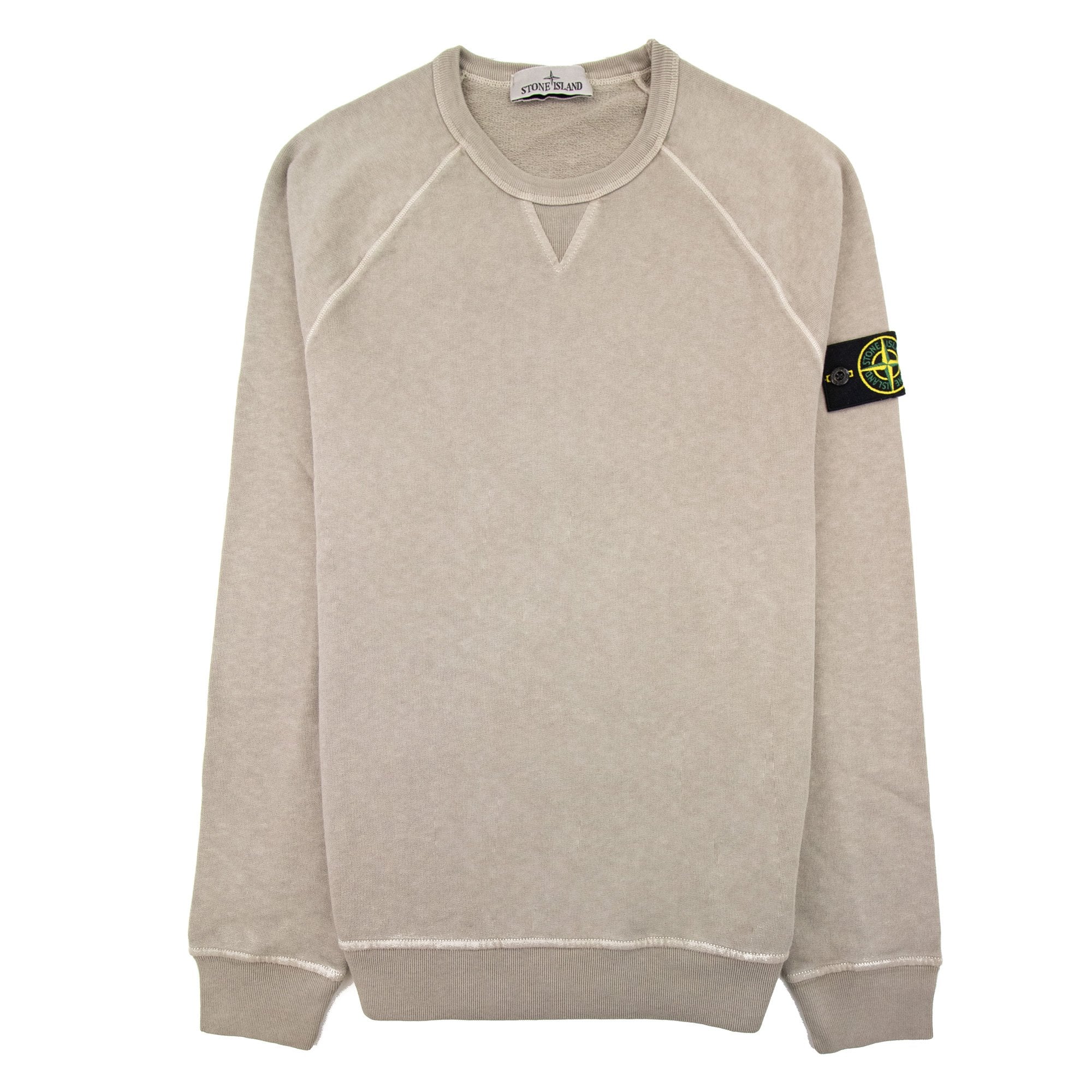 Stone Island 66360 Malfile Fleece Garment Dayed Sweatshirt Dove Grey V0192