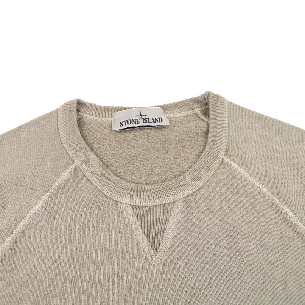 Stone Island 66360 Malfile Fleece Garment Dayed Sweatshirt Dove Grey V0192