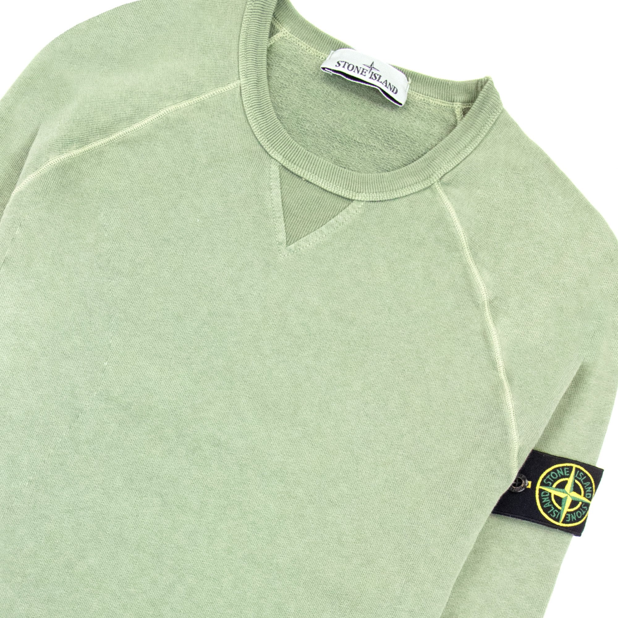 Stone Island 66360 Malfile Fleece Garment Dayed Sweatshirt Khaki V0155