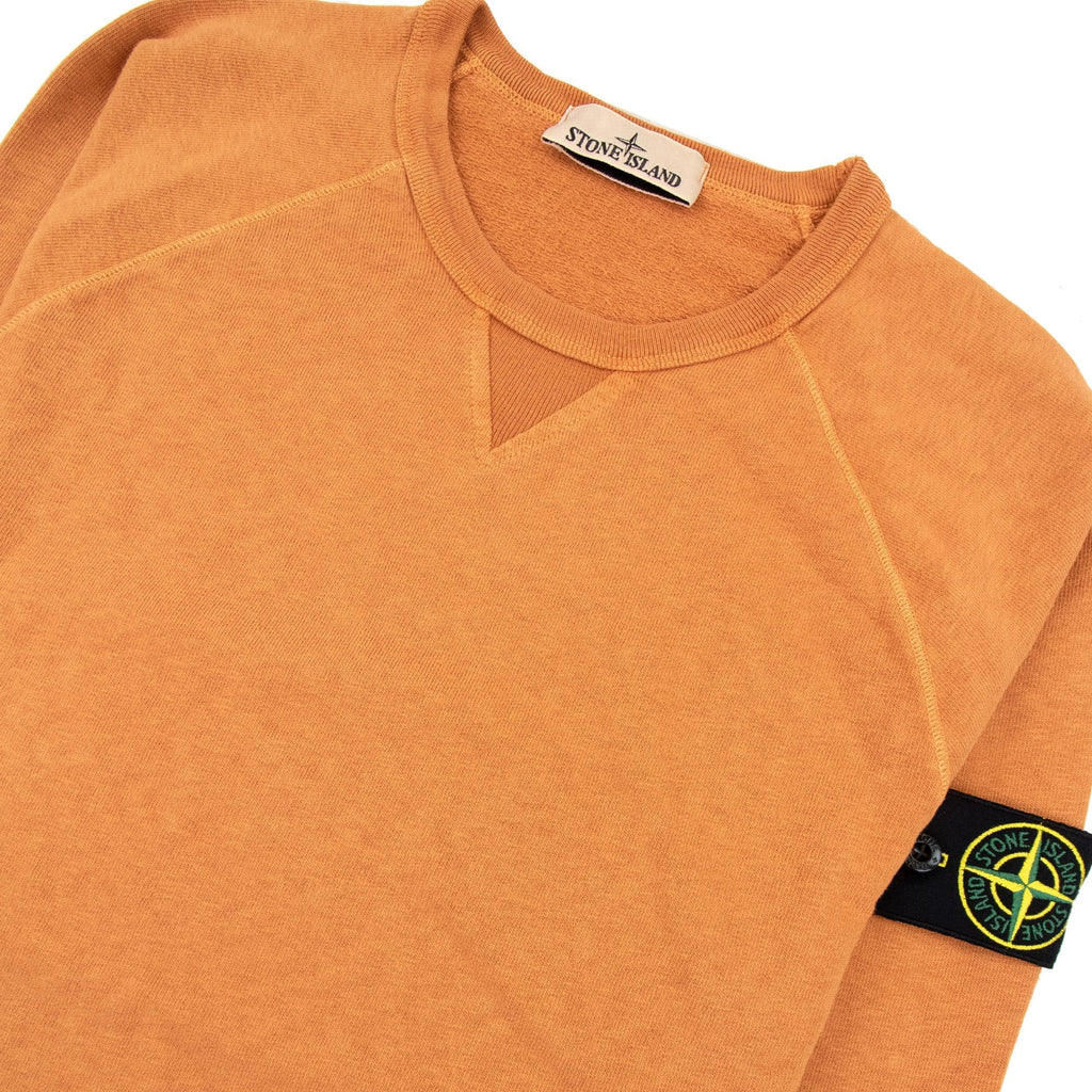Stone Island 66360 Malfile Fleece Garment Dayed Sweatshirt Sienna Brown V0073