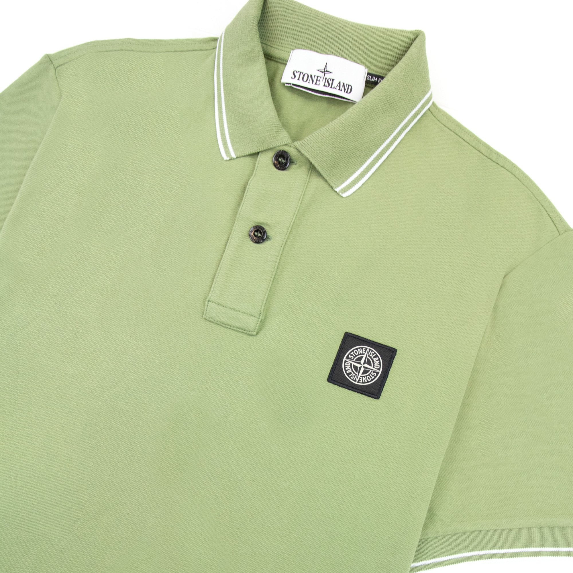 Stone Island 22s18 Slim Fit Polo Shirt Sage V0055