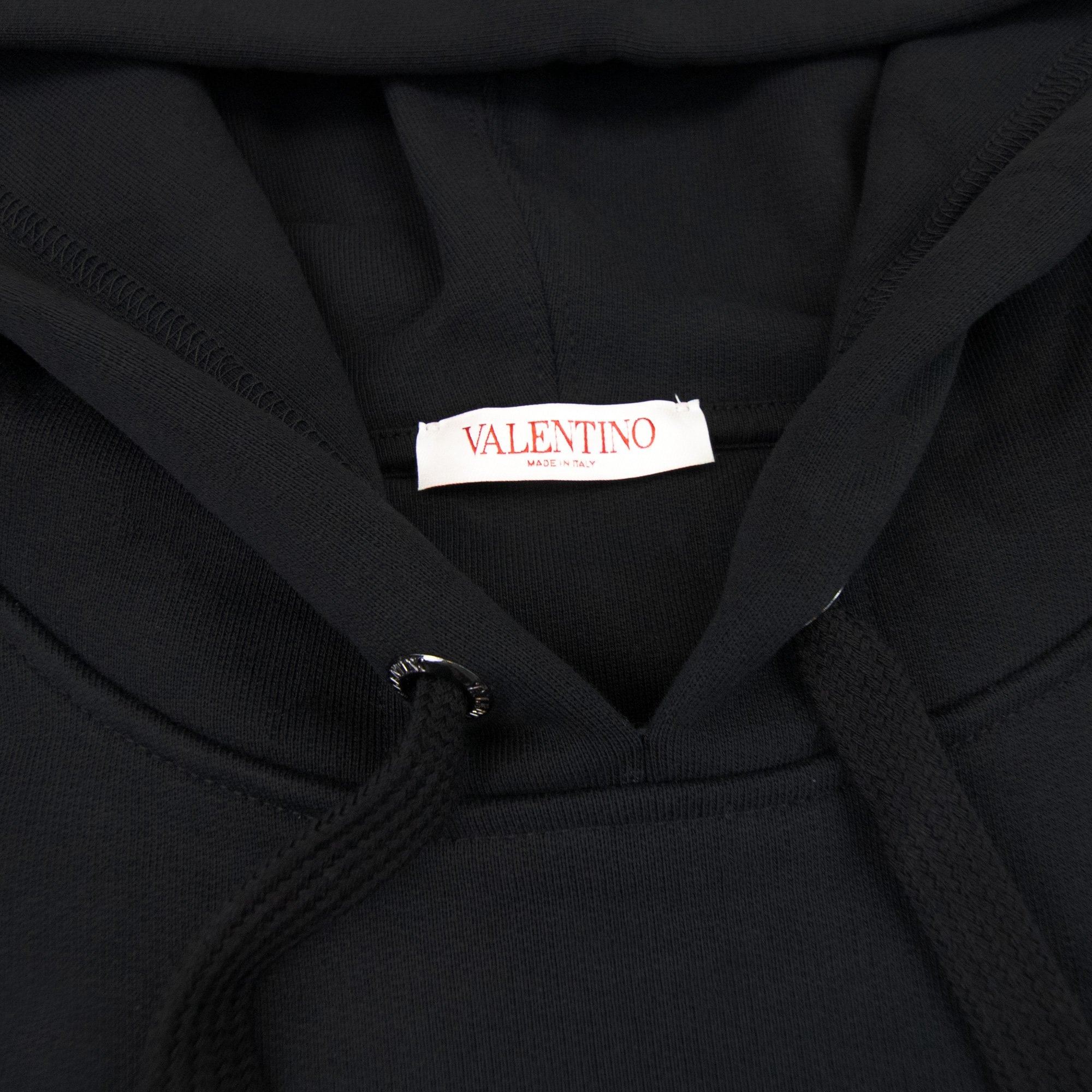 Valentino Vltn College Logo Popover Hoody Black