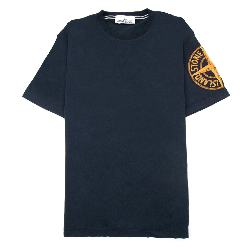 Stone Island 21578 20/1 Embroidered Logo T Shirt Navy V0020