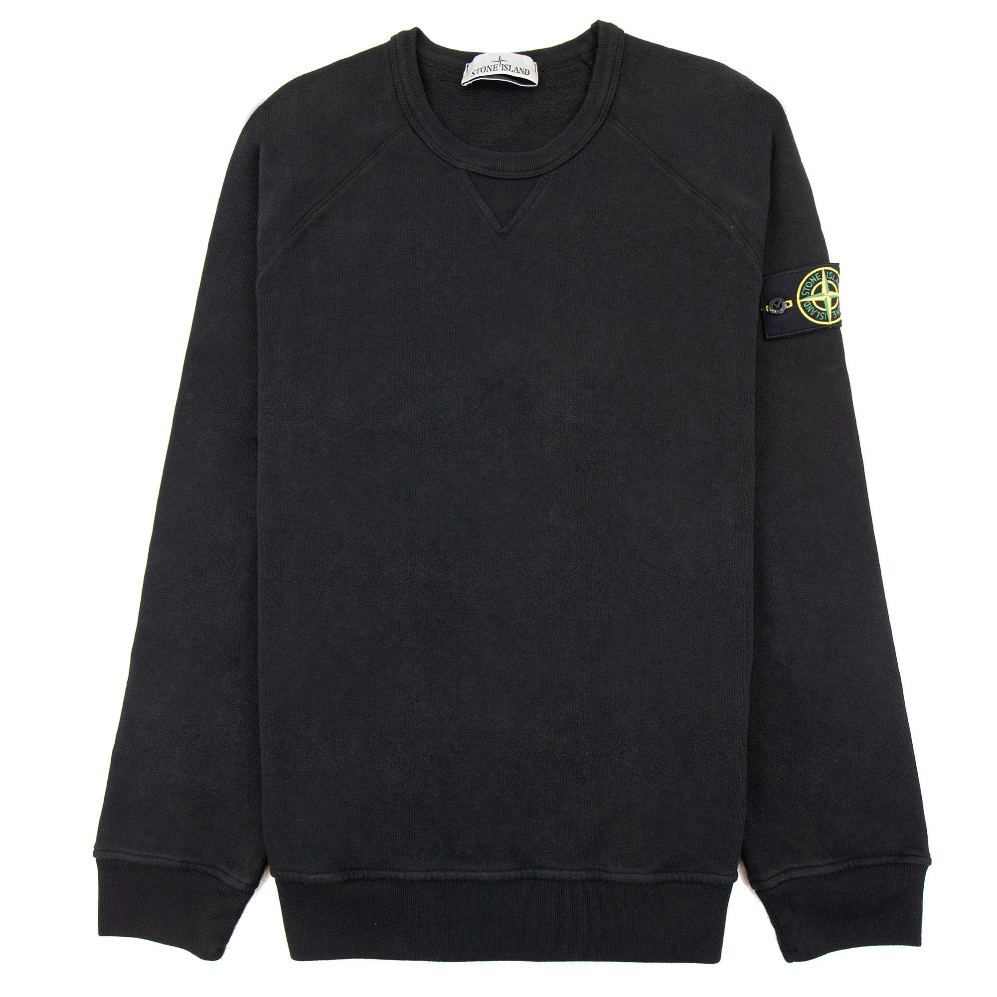 Stone Island 66360 Malfile Fleece Garment Dyed Sweatshirt Black V0029