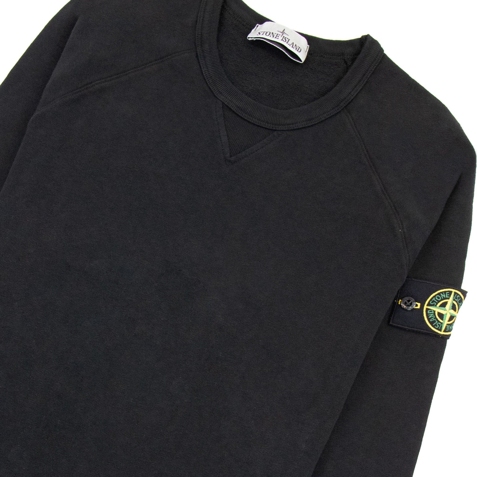 Stone Island 66360 Malfile Fleece Garment Dyed Sweatshirt Black V0029