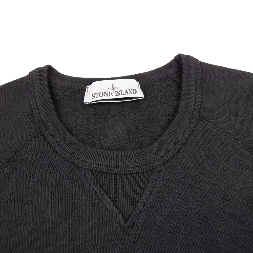 Stone Island 66360 Malfile Fleece Garment Dyed Sweatshirt Black V0029