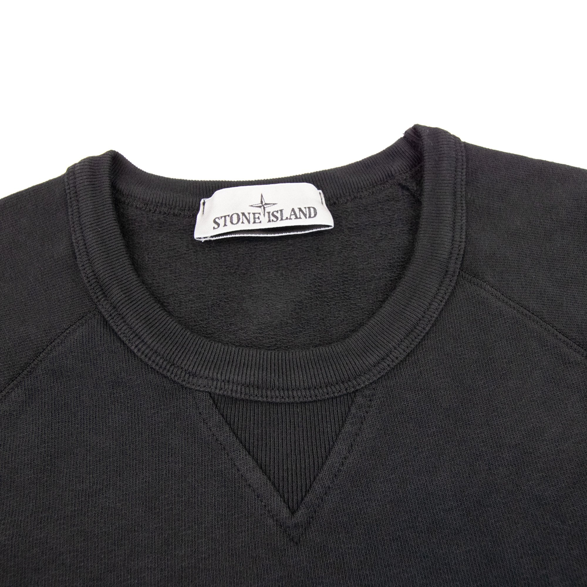 Stone Island 66360 Malfile Fleece Garment Dyed Sweatshirt Black V0029