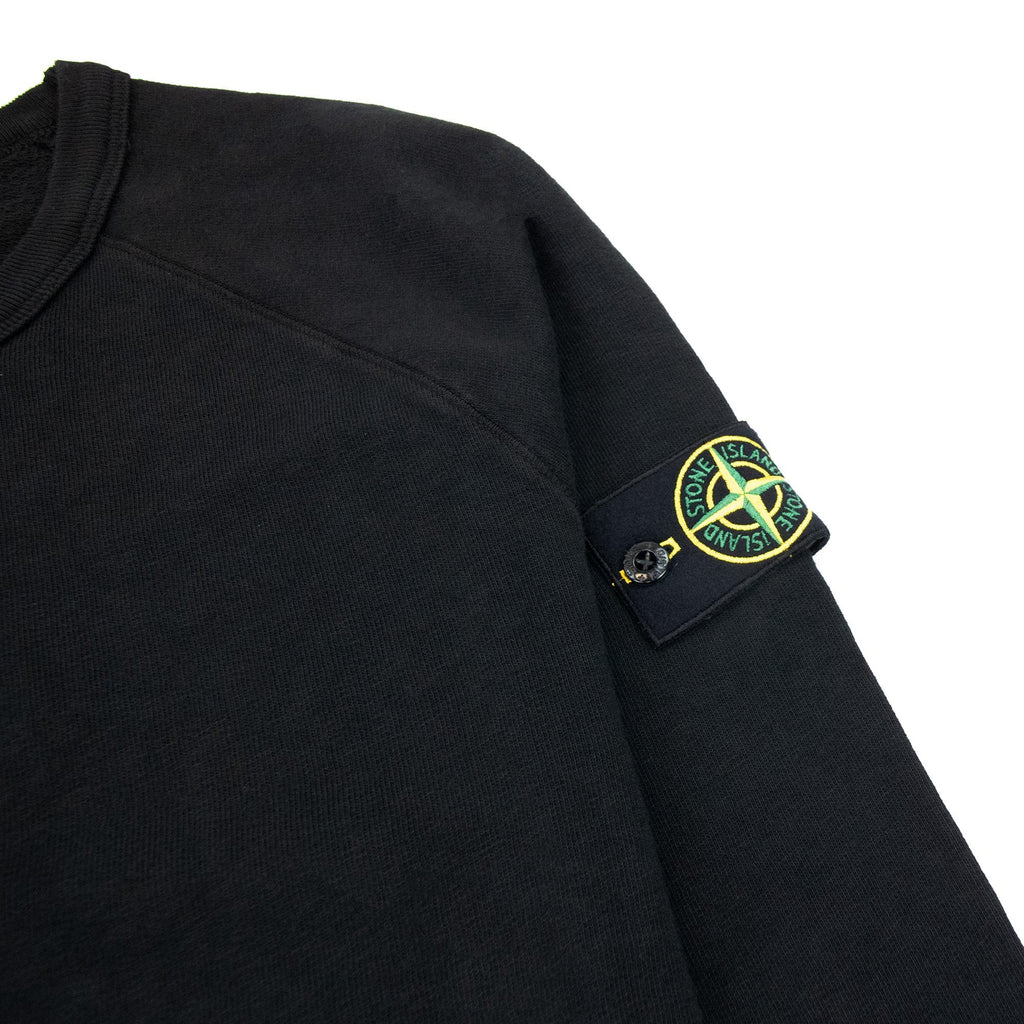 Stone Island 66360 Malfile Fleece Garment Dyed Sweatshirt Black V0029
