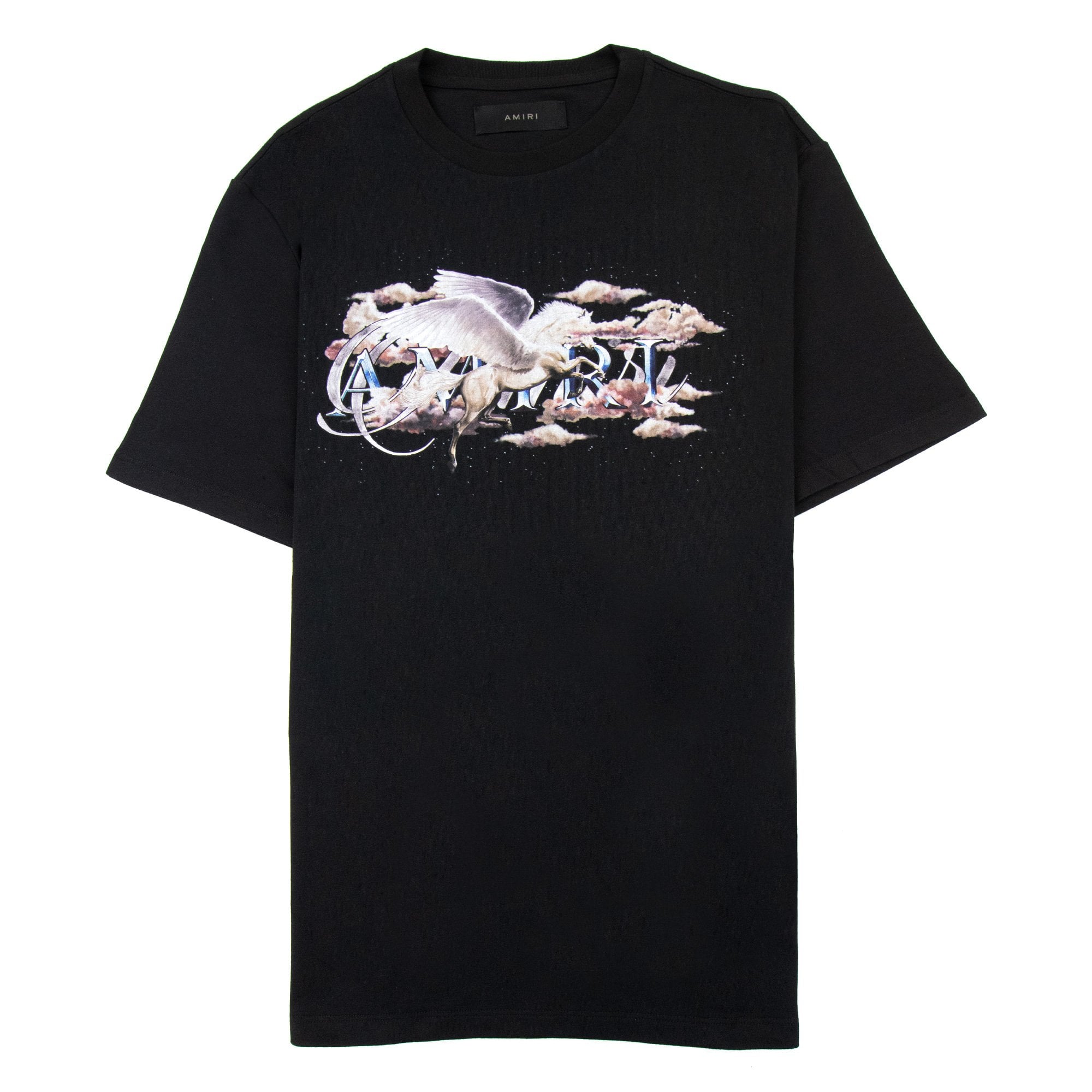 Amiri Pegasus Script Logo T Shirt Black 001