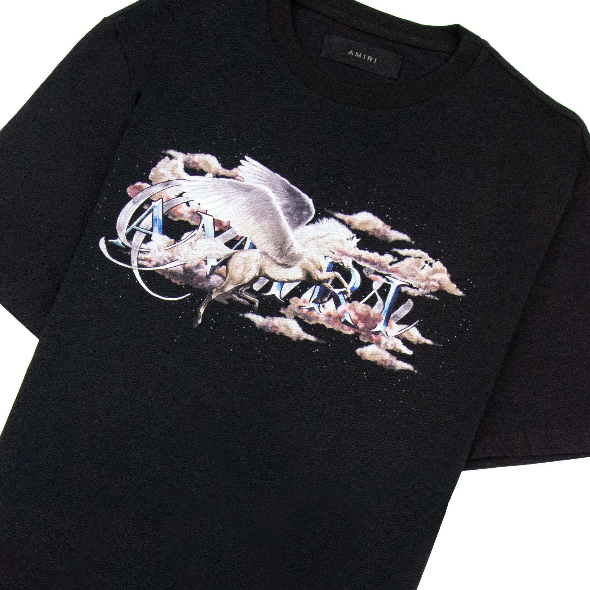 Amiri Pegasus Script Logo T Shirt Black 001